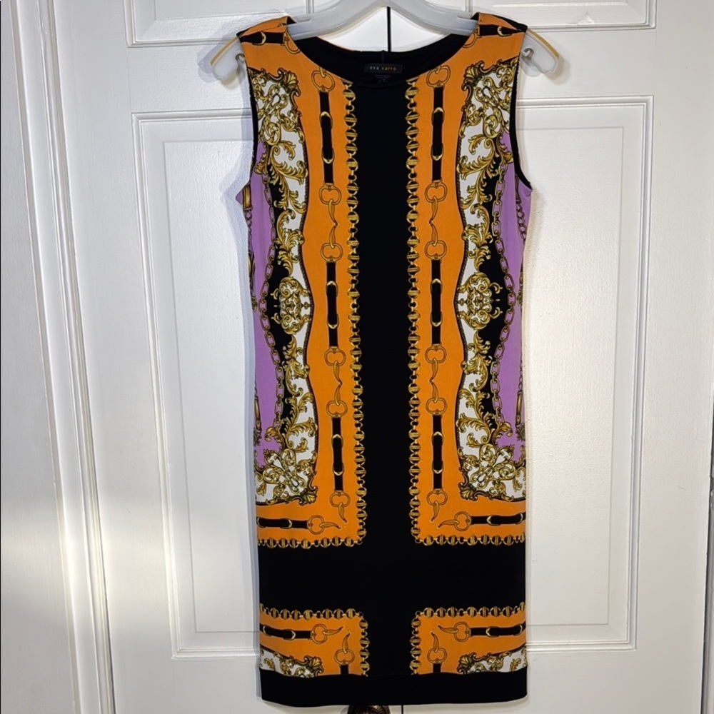 Nwot Eva Varro Vibrant Designer Sheath Dress. Stretchy And Flattering Size S